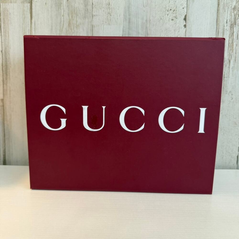 Gucci Burgundy Maroon Rigid Gift Presentation Box w/ Lid Large White Logo